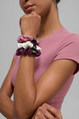 Fresh Mini Scrunchie 3-Pack - Burgundy/Pink Wild Rose/Ivory