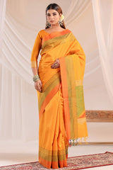 Mustard Silk Weaving Saree