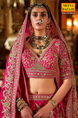 Rani Silk Zari and Sequin Embroidered Lehenga – Elegant Bridal Wear
