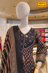 Midnight Black Print Suit Set