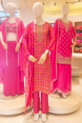 Rani Silk Ready-Made Suit with Neck Embroidery