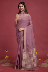 Mauve Cotton Weaving Saree – Elegant Everyday Comfort