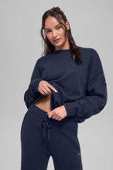 Unisex Wool聽Cashmere New Class Crewneck Sweater - Navy