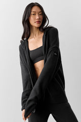 Wool聽Cashmere New Class Full Zip Hoodie - Black