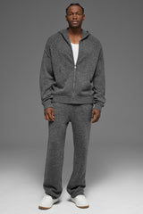 Wool聽Cashmere New Class Full Zip Hoodie - Platinum Grey