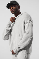Wool聽Cashmere New Class Full Zip Hoodie - Pearl Grey Heather