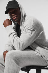 Wool聽Cashmere New Class Full Zip Hoodie - Pearl Grey Heather