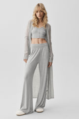 Sheer Cashmere Long Cardigan - Athletic Heather Grey