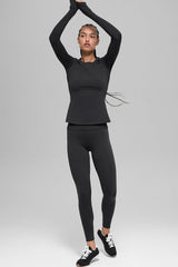 Airbrush Winter Warm High-Waist Nocturne Legging - Black