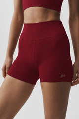 4" Seamless Modal Ribbed High-Waist Short - Summer Romance Red