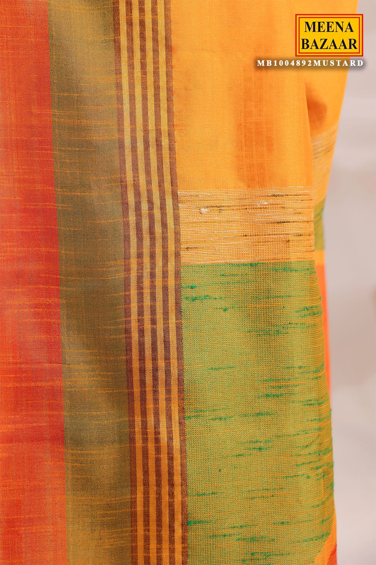 Mustard Silk Weaving Saree