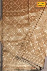 Fawn Tissue Embroidered Saree