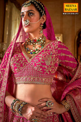 Rani Silk Zari and Sequin Embroidered Bridal Lehenga – Royal Wedding Ensemble