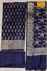Navy Chanderi Weaving Suit Set