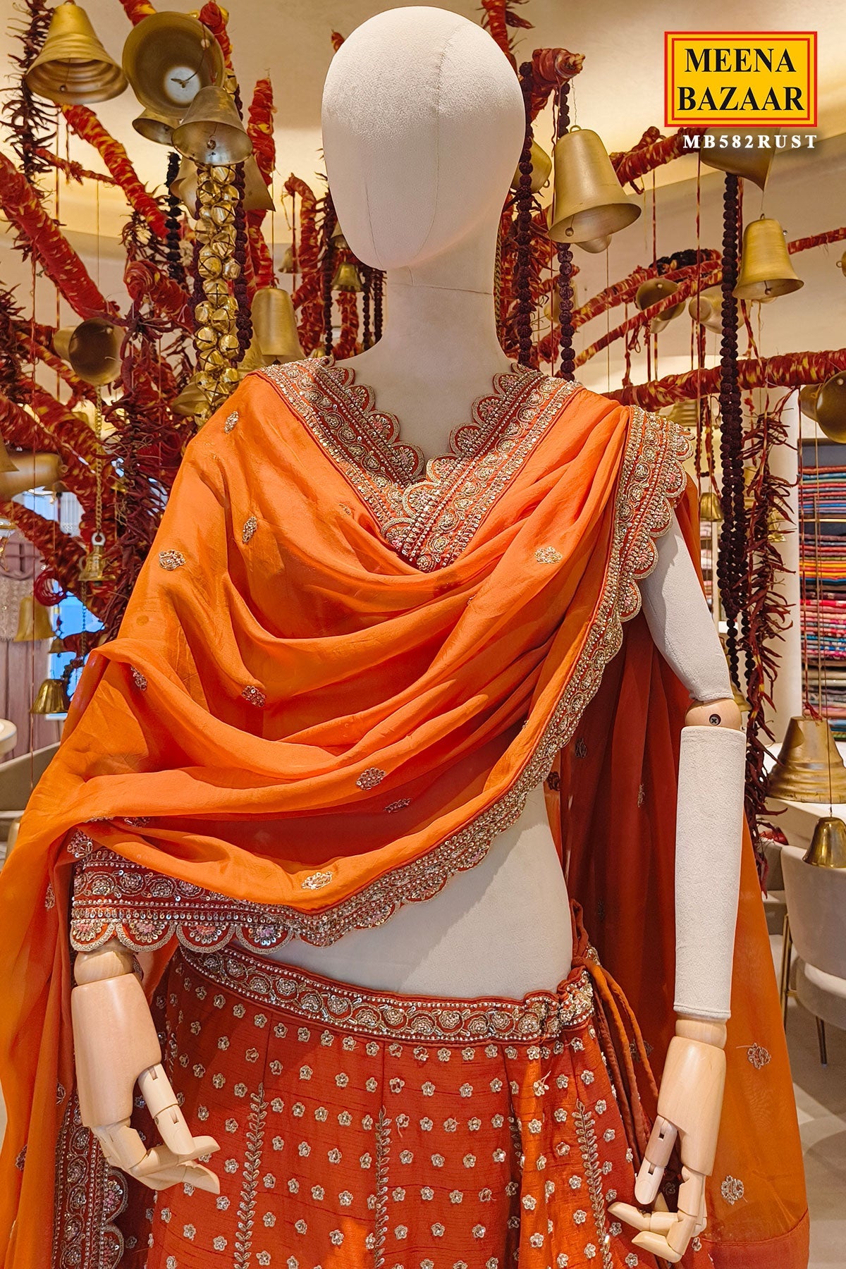 Radiant Rust Embroidered Lehenga