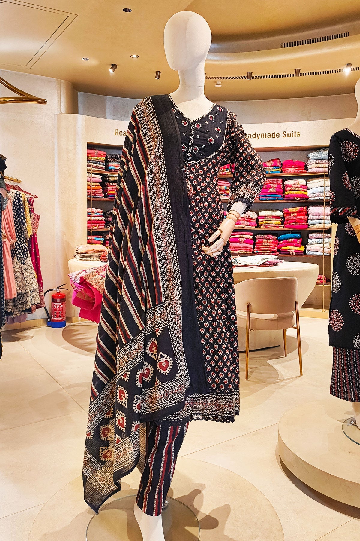 Midnight Black Print Suit Set