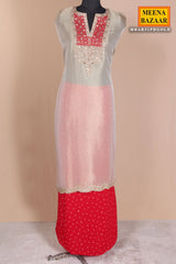 Gold Silk with Exquisite Embroidery Unstitched Suit
