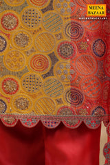 Gajari Silk  Embroidered Suit Set