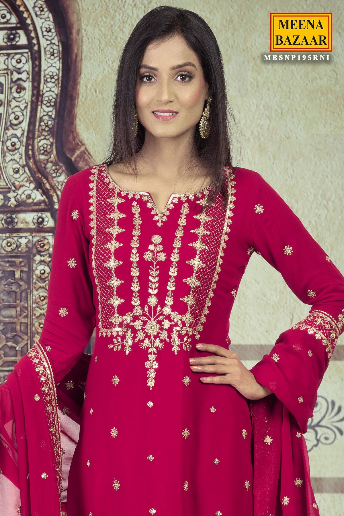 Rani Sequin Georgette Unstitched Suit