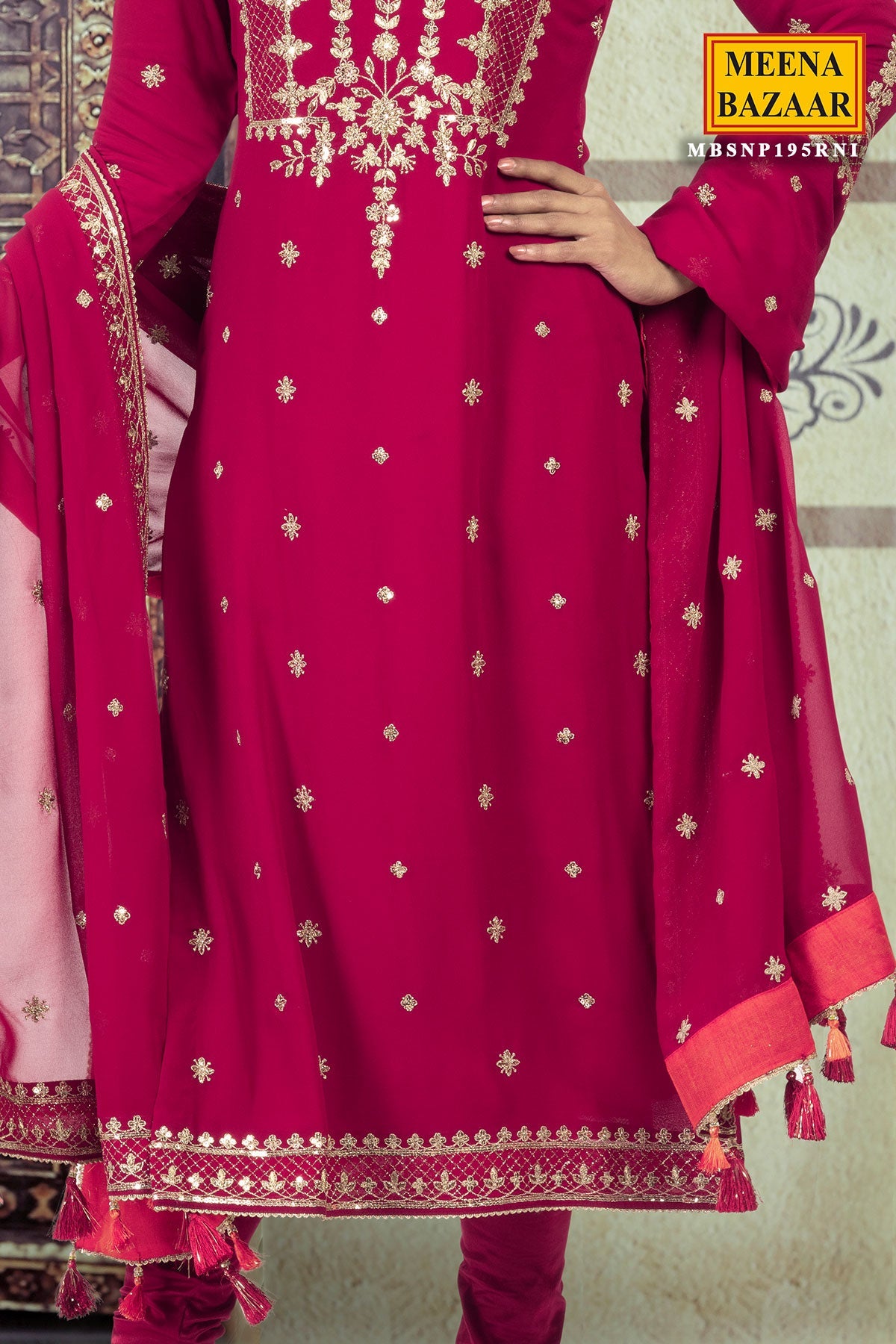 Rani Sequin Georgette Unstitched Suit