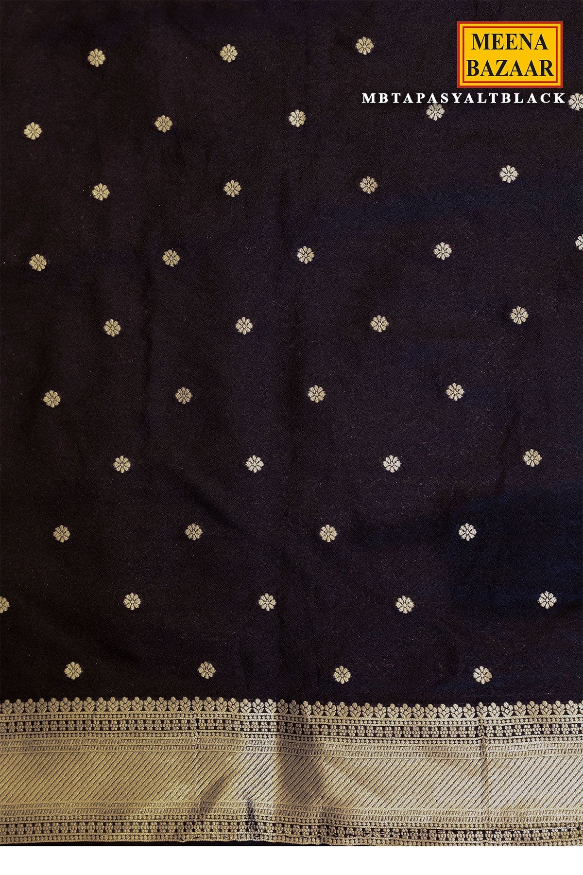 Tapasya Black Silk Weaving Saree