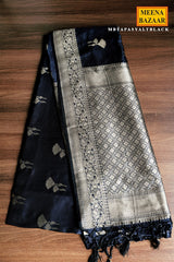 Tapasya Black Silk Weaving Saree