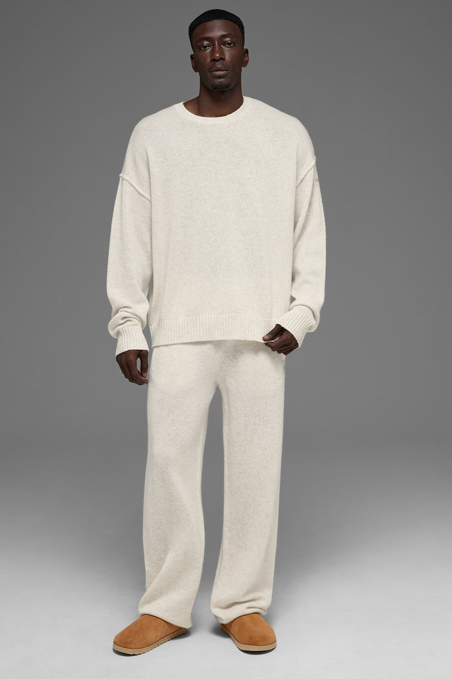 Unisex Wool聽Cashmere New Class Crewneck Sweater - Bone Heather