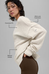 Unisex Wool聽Cashmere New Class Crewneck Sweater - Bone Heather