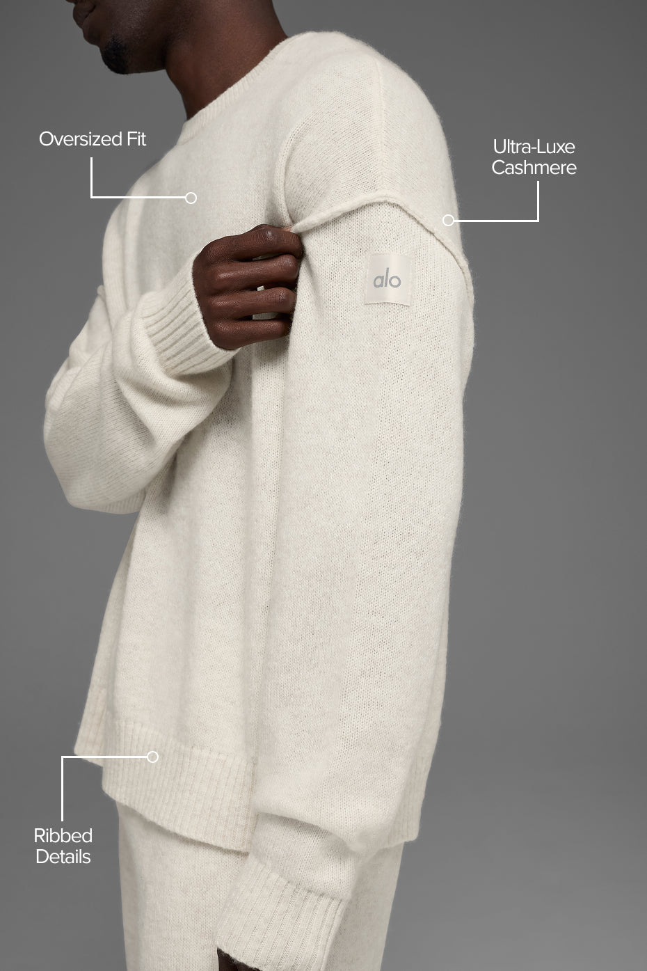 Unisex Wool聽Cashmere New Class Crewneck Sweater - Bone Heather