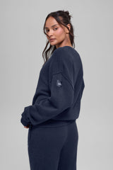 Unisex Wool聽Cashmere New Class Crewneck Sweater - Navy