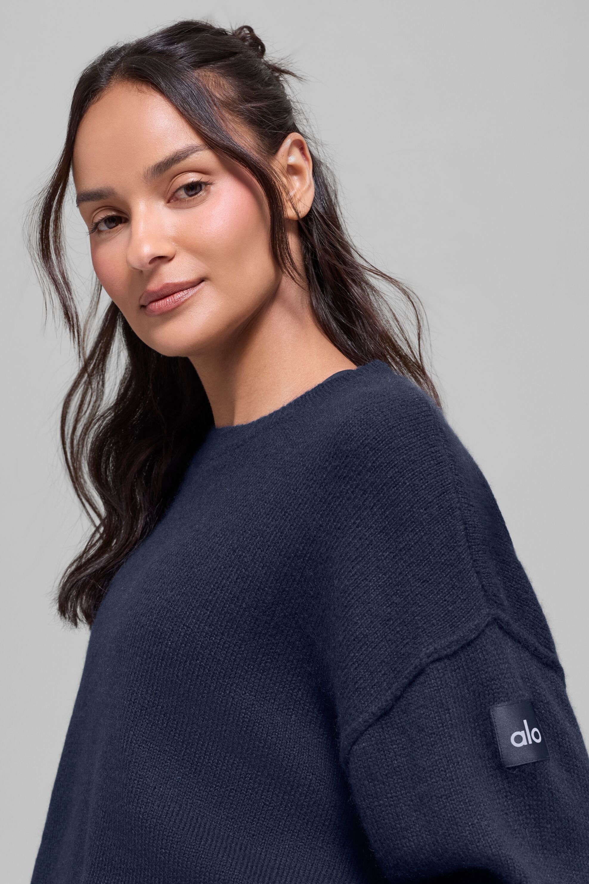 Unisex Wool聽Cashmere New Class Crewneck Sweater - Navy