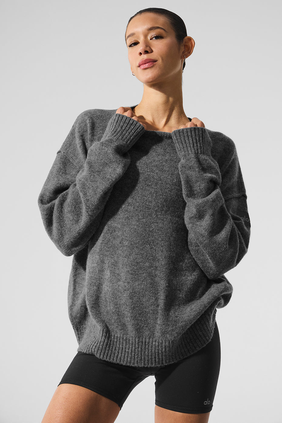 Unisex Wool聽Cashmere New Class Crewneck Sweater - Platinum Grey