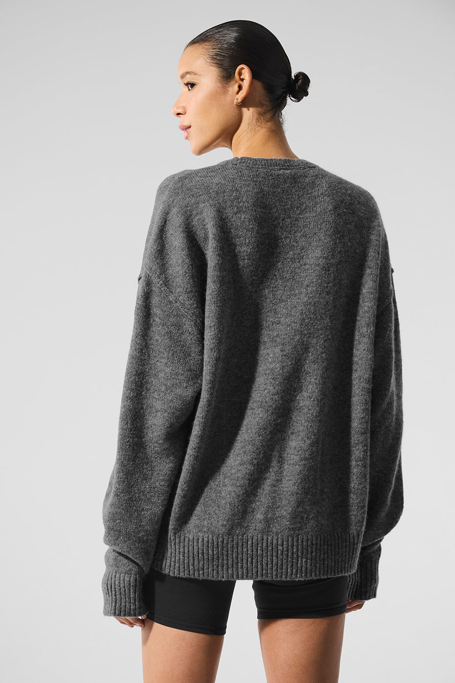 Unisex Wool聽Cashmere New Class Crewneck Sweater - Platinum Grey