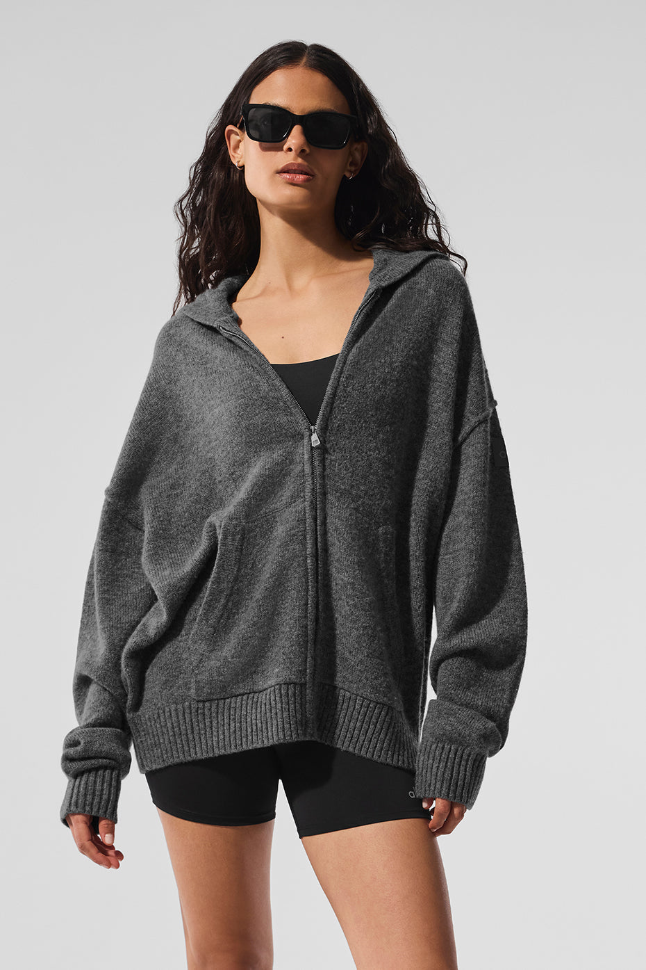 Wool聽Cashmere New Class Full Zip Hoodie - Platinum Grey