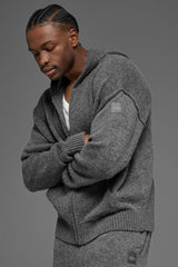 Wool聽Cashmere New Class Full Zip Hoodie - Platinum Grey