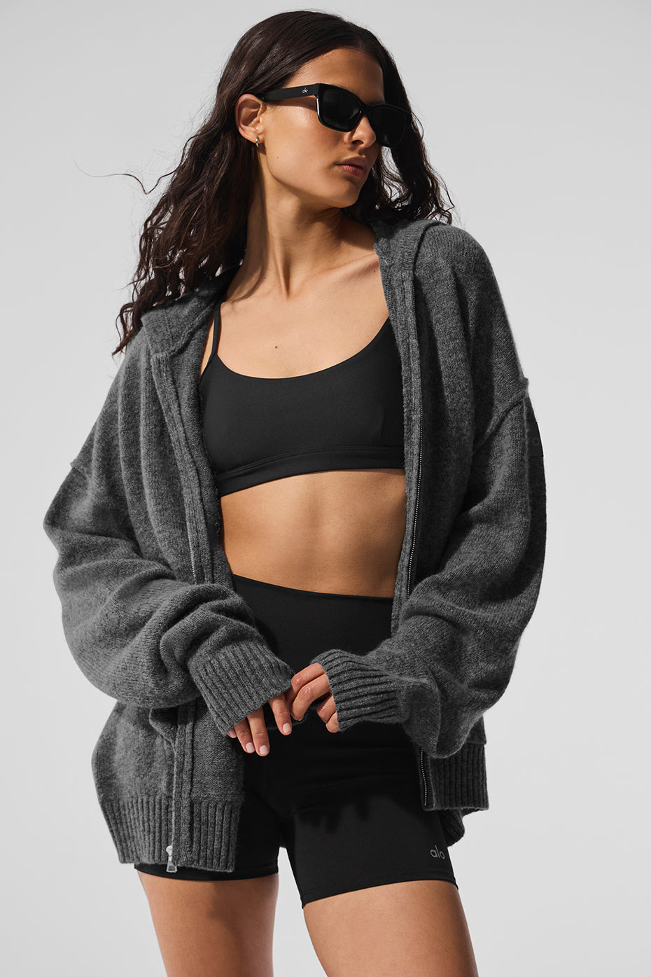 Wool聽Cashmere New Class Full Zip Hoodie - Platinum Grey