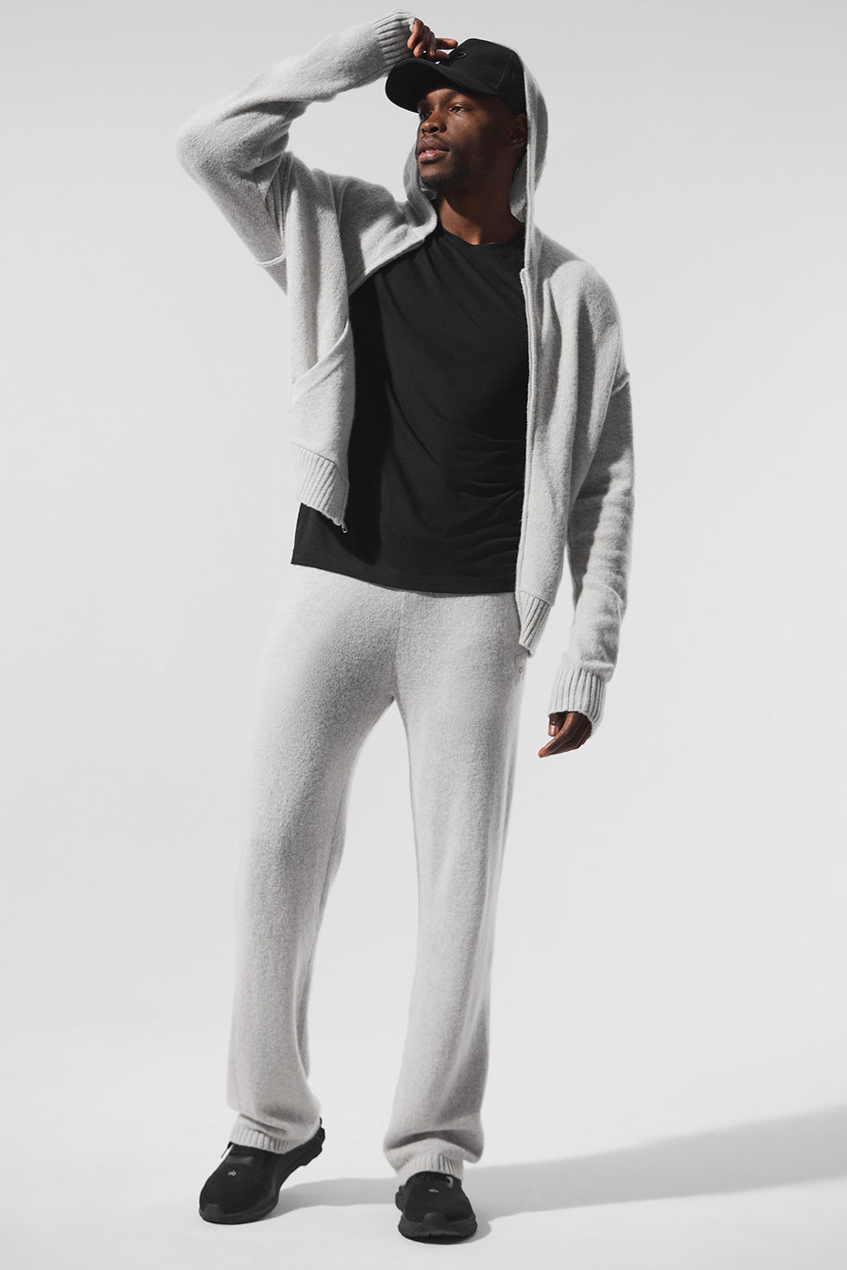 Wool聽Cashmere New Class Full Zip Hoodie - Pearl Grey Heather