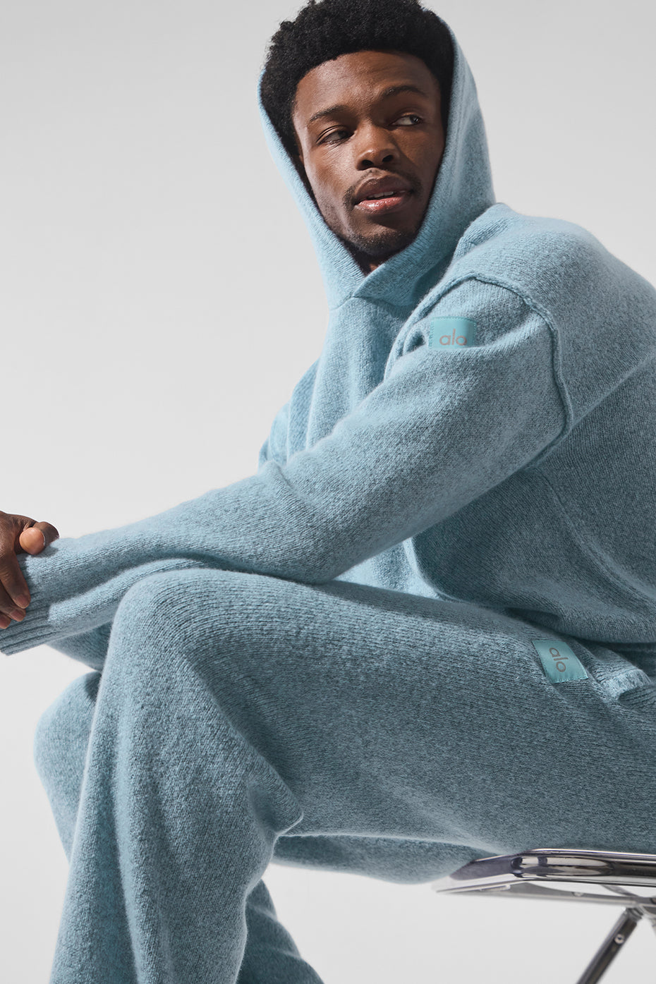 Wool聽Cashmere New Class Hoodie - Celestial Blue Granite Heather