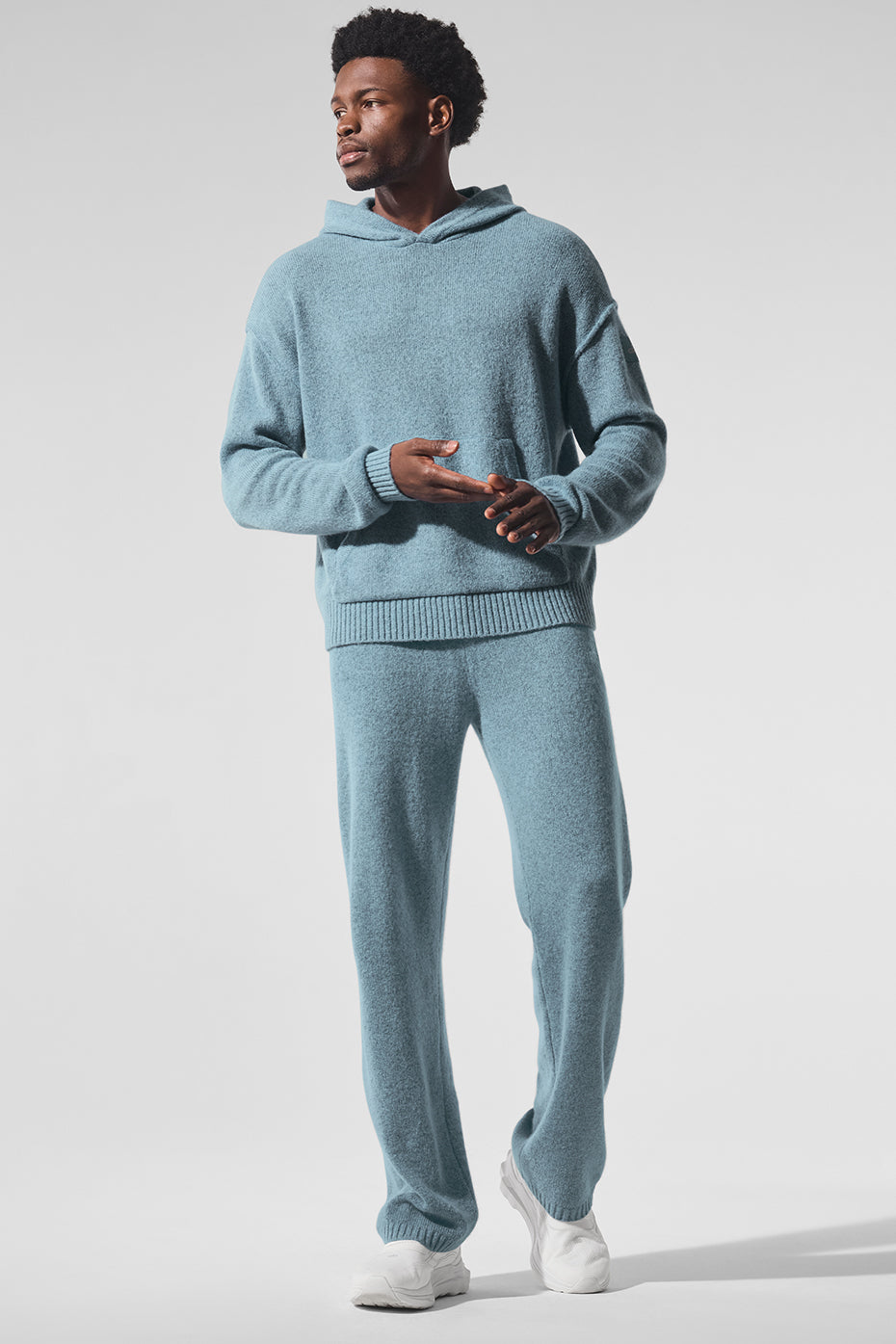 Wool聽Cashmere New Class Hoodie - Celestial Blue Granite Heather