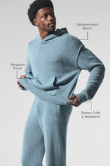Wool聽Cashmere New Class Hoodie - Celestial Blue Granite Heather