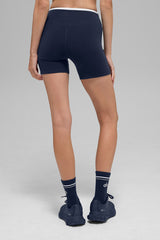 5" Airbrush Double Up Short - Navy/White